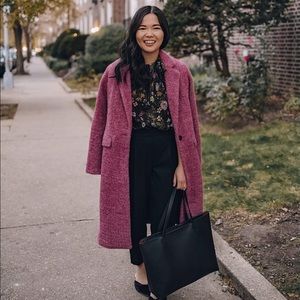 Purple pink herringbone coat NWT